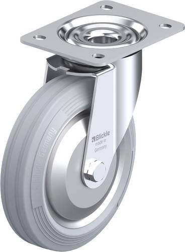 Blickle Lenkrolle LE-VE 180R-SG-FA in Blau und Grau mit Stahlgehäuse, Rad-Durchmesser: 180 mm, Tragfähigkeit: 170 kg - Bild 1