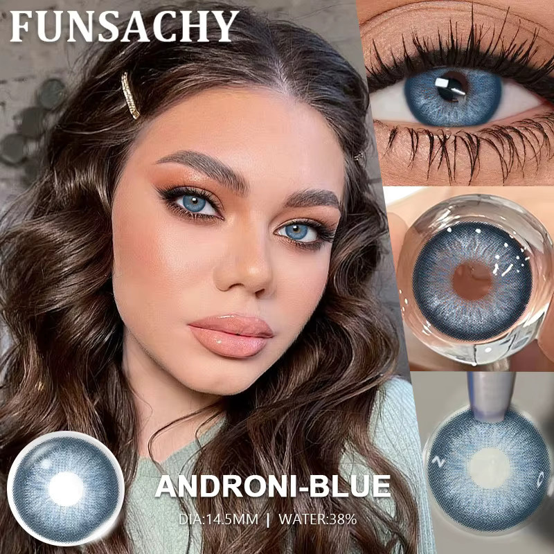 FUNSACHY Farbige Kontaktlinsen, blau-grün, 2 Stück, Unisex - Bild 2