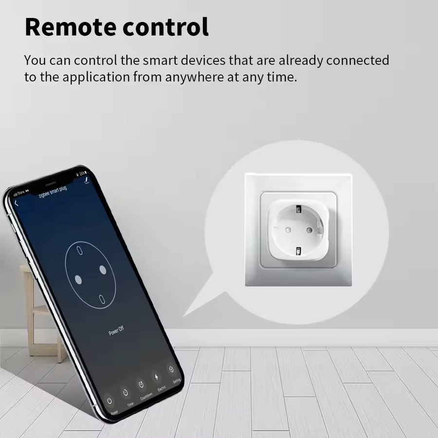 Tuya Zigbee Smart-Steckdose mit Android-Steuerung, 16A/20A EU-Stecker in Weiß mit Countdown-Funktion und automatischer Zeitplanung zur Energieeinsparung - Bild 3