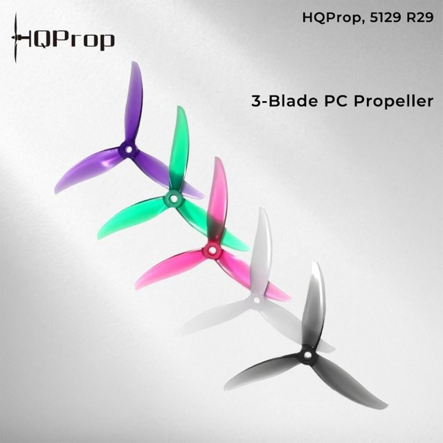 HQProp 5129 R29 Propeller, 3-Blatt, 6 Paar, weiß, Kunststoff - Bild 1
