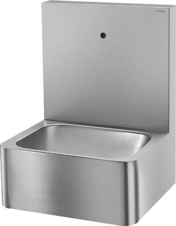 Delabie Handwaschbecken Hygiene mit 1 Hahnloch aus Edelstahl in Silber