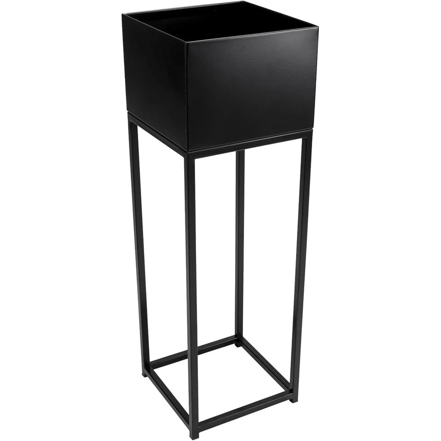 Vivanno Blumentopf Elevate Square in Schwarz aus Stahlblech, B/T/H: 25 x 25 x 79 cm - Bild 2