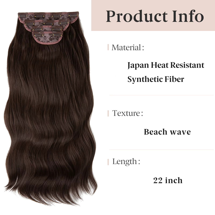SARLA Clip-in-Haarverlängerungen, 22 Zoll, synthetisch, Damen - Bild 2