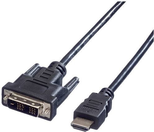 Value DVI-D auf HDMI Anschlusskabel Schwarz, Länge: 1,00 m, geschirmt - Bild 1