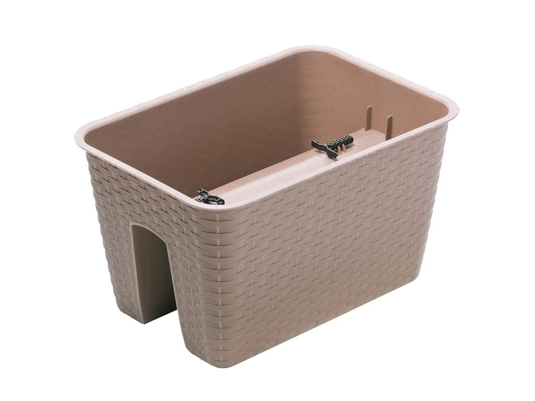 PROSPERPLAST Geländertopf Ratolla Railing 3er Set Rechteckig in Mocca Braun B/T/H: 39,6 x 27,2 x 22,5 cm - Bild 2