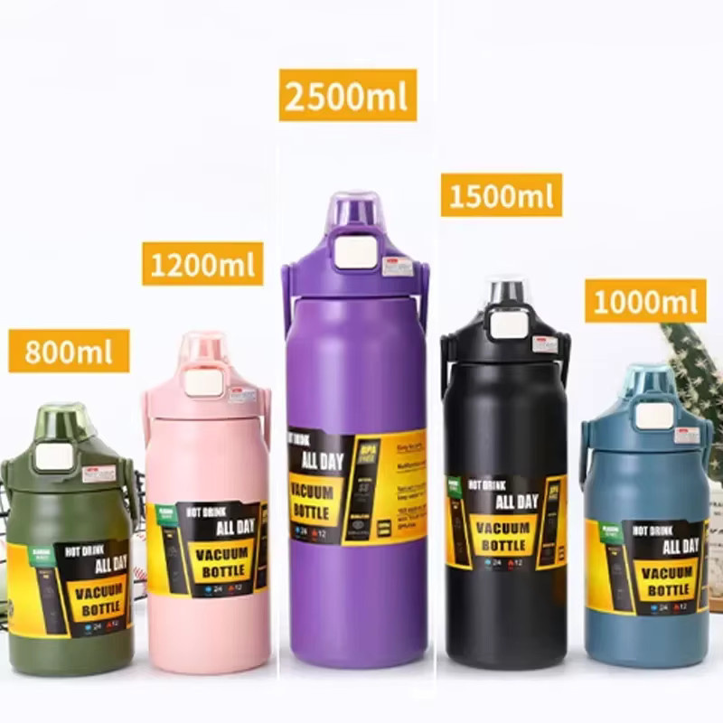 Thermos Vakuum Edelstahlbecher mit Strohhalm, Isolierte Trinkflasche für Heiß- und Kaltgetränke, Farbe: Purple, Volumen: 35,5 l - Bild 4