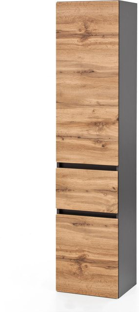 Held Möbel Hochschrank Salerno Wotaneiche-Graphitgrau, B: 40 cm, H: 180 cm, T: 35 cm - Bild 1