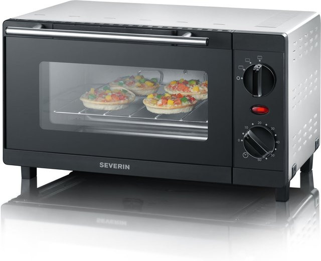 Severin Minibackofen TO 2052 mit Timerfunktion in Schwarz und Silber, 9l - Bild 2