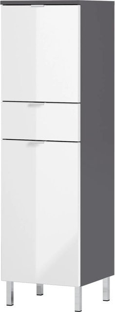 Germania Schrank Mauresa Graphit-Weiß mit Soft-Close-Türen und Schubladen B/T/H: 34 x 34 x 120 cm - Bild 1
