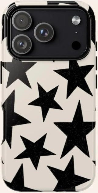 Lucky Start Handyhülle mit Sternenmuster in Schwarz für iPhone 17 Pro Max Plus und iPhone 16 15 14 13 12 11 Pro sturzsicher und stoßfestes Backcover - Bild 1