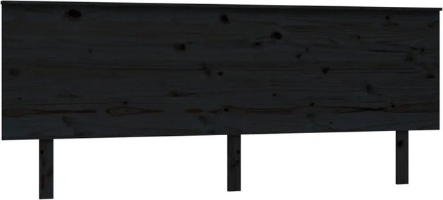 vidaXL Kopfteil aus Massivholz Kiefer in Schwarz, B: 204 cm, H: 82,5 cm, T: 6 cm - Bild 1