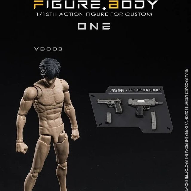 VTOYS X BMS Toys Superflexible VB002 VB003 Männliche Muskel-Gelenkpuppe, 1/12 Maßstab, Weiß, Gelb - Bild 1