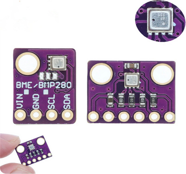 AOKIN BME280 Digitales Sensor Modul für Temperatur, Luftfeuchtigkeit und Luftdruck mit I2C und SPI in Lila - Bild 1