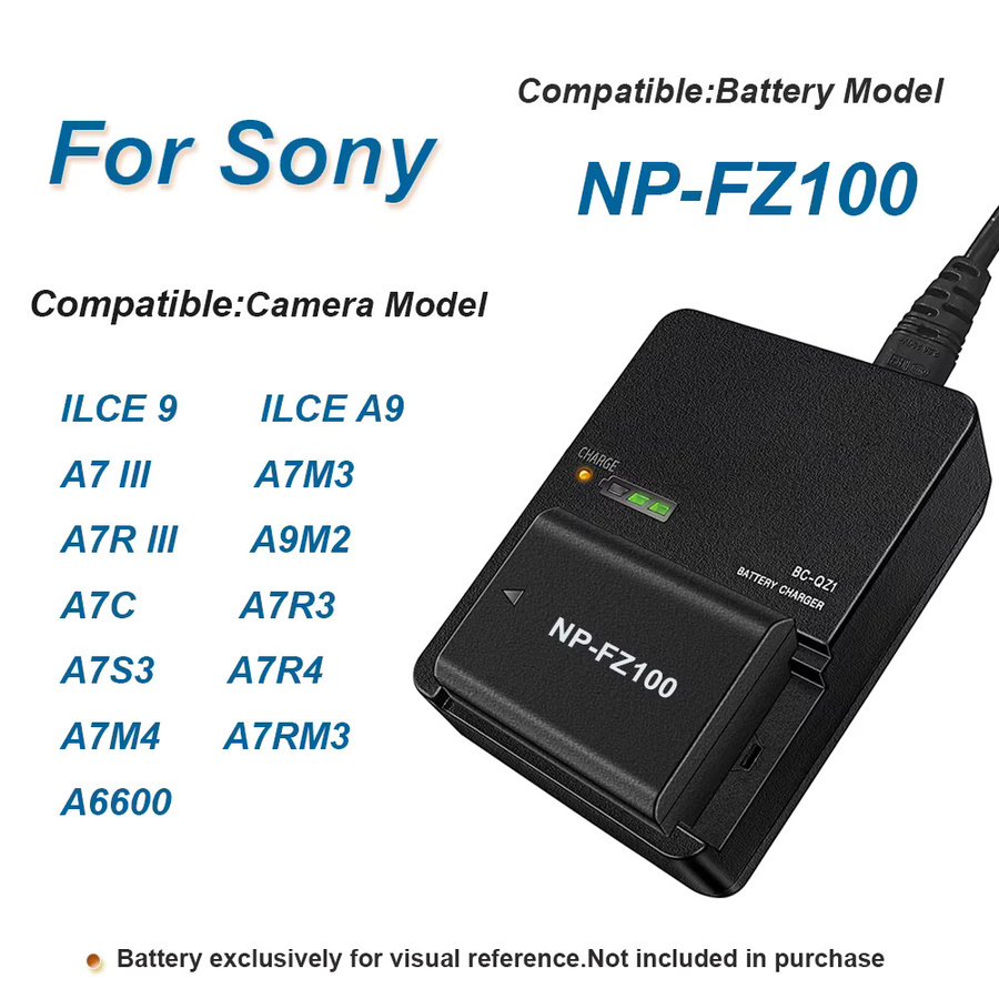 Sony BC-QZ1 Akkuladegerät in Schwarz für NP-FZ100 Akkus, kompatibel mit Alpha A7iv, A6700, A7R5, A7S3 und weiteren ZV-E Kameras - Bild 4