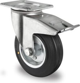 CASCOO Lenkrolle Serie SWS4 mit Totalfeststeller, elektrisch leitfähig, ø 100 mm, verzinkter Stahl und Kunststoff in Blau, Schwarz oder Grau - Bild 1