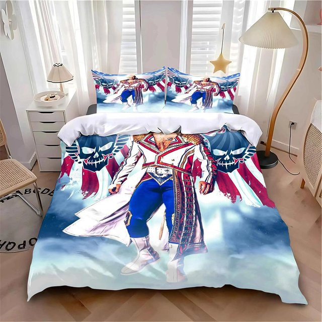 Cody Rhodes American Nightmare Bettwäsche-Set aus Mikrofaser, Blau, 3-teilig, B/H: 245 x 210 cm - Bild 1
