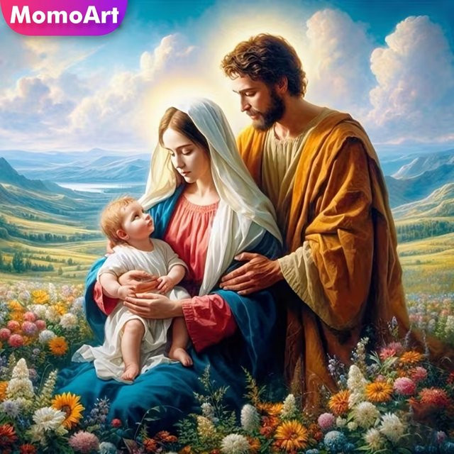 Momoart Diamant-Malerei Set Religion Porträt DIY Mosaik Dekoration Multicolour B/B/B: 20 x 20 x 20 cm - Bild 1