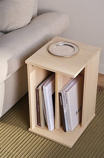 Jotex Beistelltisch TENRI aus Kiefernholz in Beige mit quadratischer Form - Bild 1