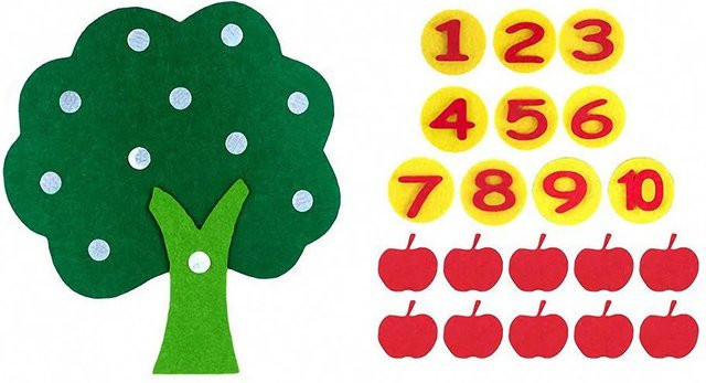 Kidsly Apfelbaum, pädagogisches DIY-Webtuch, Lernspielzeug, blue - Bild 1