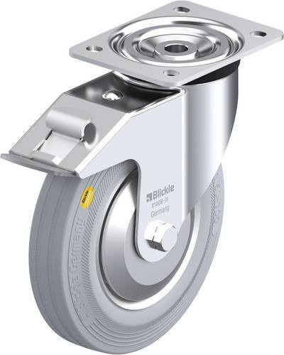 Blickle Lenkrolle mit Feststeller L-RD 202R-FI-VLI-FA, Farbe Grau, Rad-Durchmesser: 20 cm, Tragfähigkeit: 350 kg - Bild 1