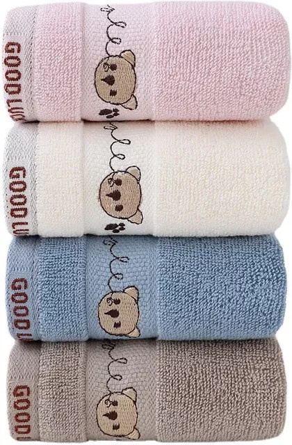 Weiches Babyhandtuch aus Baumwolle mit Bären-Motiv in Pink für Neugeborene - Bild 1