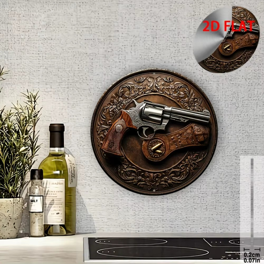 Potdemiel Vintage-Revolver- und Lederholster-Nachbildung mit floralem Design aus Metall - Bild 4