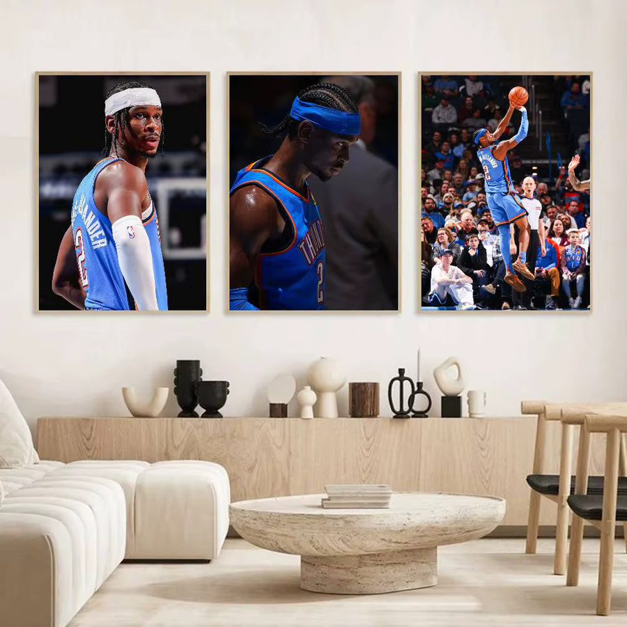 S-Shai G-Gilgeous-Alexander Poster, selbstklebender Kunst-Aufkleber aus wasserfestem Papier in Mehrfarbig, Rechteckig - Bild 4