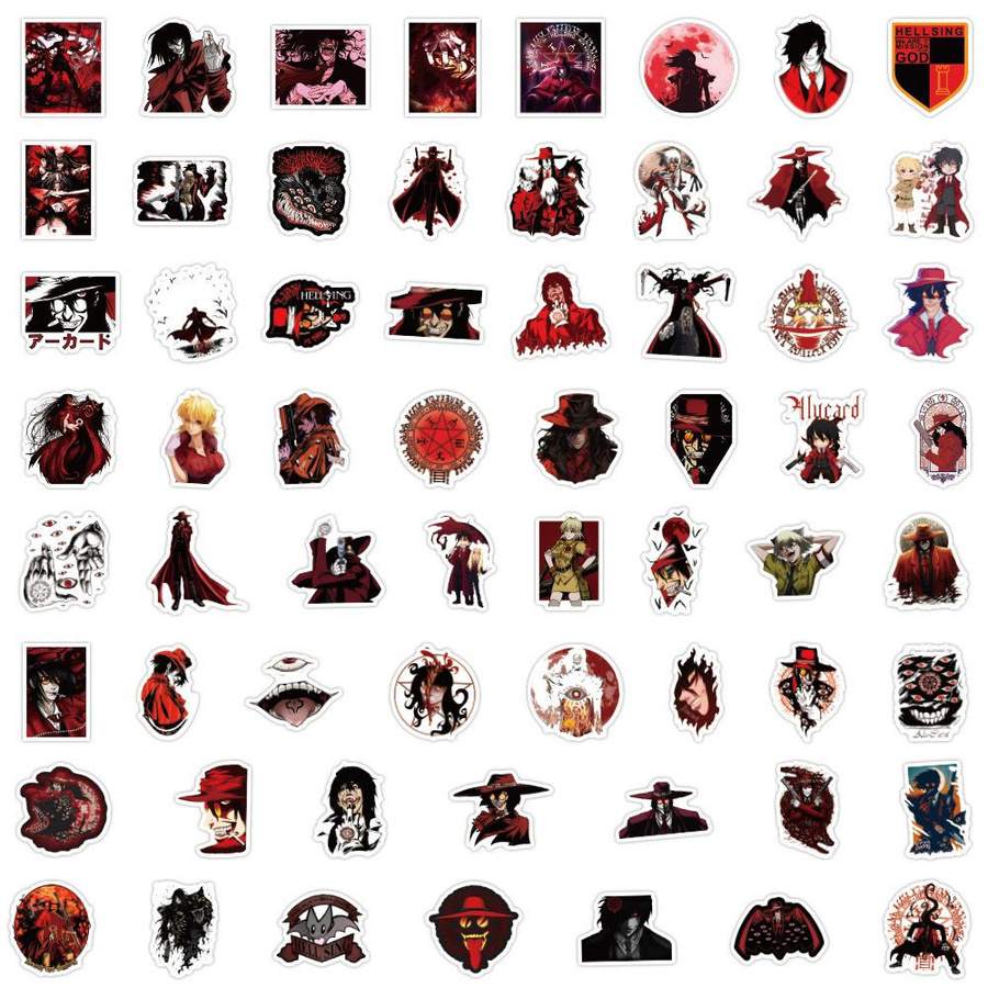 60 Hellsing Anime Doodle Sticker Set in Multicolour zum Dekorieren von Notizbüchern und Koffern - Bild 2