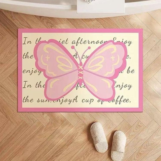 Saugfähige Kieselgur-Bodenmatte für Badezimmer in Pink, rutschfest und schnell trocknend, B/T: 60 x 40 cm - Bild 1