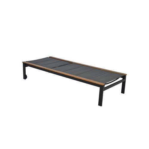Merxx Gartenliegen-Set Paxos, 3-tlg., Akazie und Aluminium, grau - Bild 2