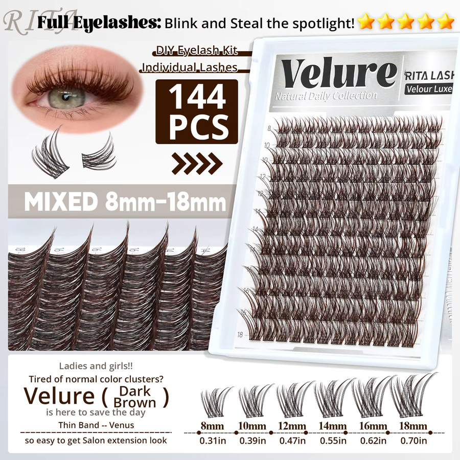 RITALASH Wimpernkollektion, Dunkelbraun, 144 Stück - Bild 2