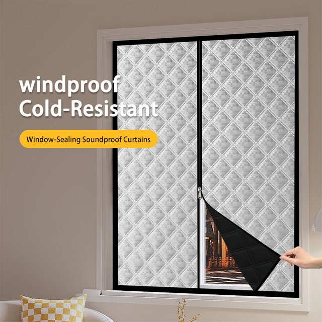 TranquilTouch Thermo-Türvorhang mit Reißverschluss, isolierend, verdunkelnd und geräuschreduzierend, B/H: 120 x 60 cm - Bild 1