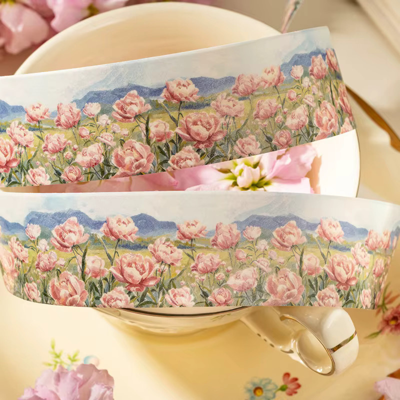 JIANQI Washi Tape mit Blumen- und Meeres-Landschaft für Scrapbooking und DIY Deko, Multicolour, Breite: 3 cm, Länge: 200 cm - Bild 1
