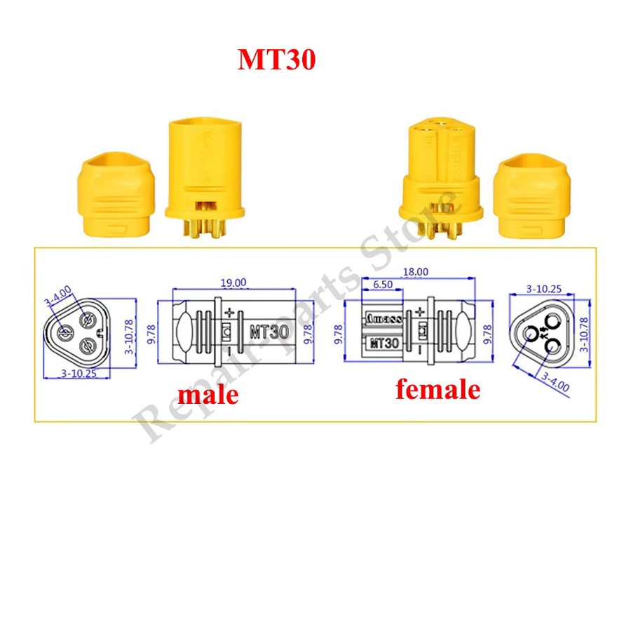JCD MT30 Motor Stecker Set mit 10 Stück (5 Paare) Männlich und Weiblich für DC Bürstenlose Motoren - Bild 2