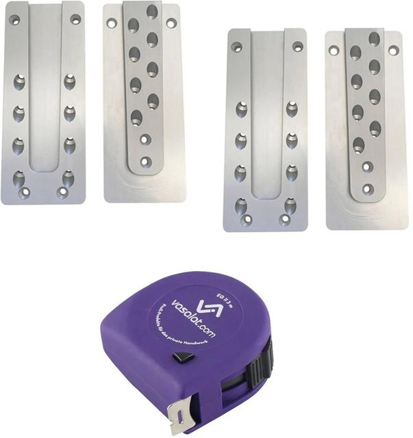 vasalat Set HVP Schwerlastverbinder unsichtbar aus Aluminium in Silber, B/T/H: 120 x 300 x 20 mm - Bild 1