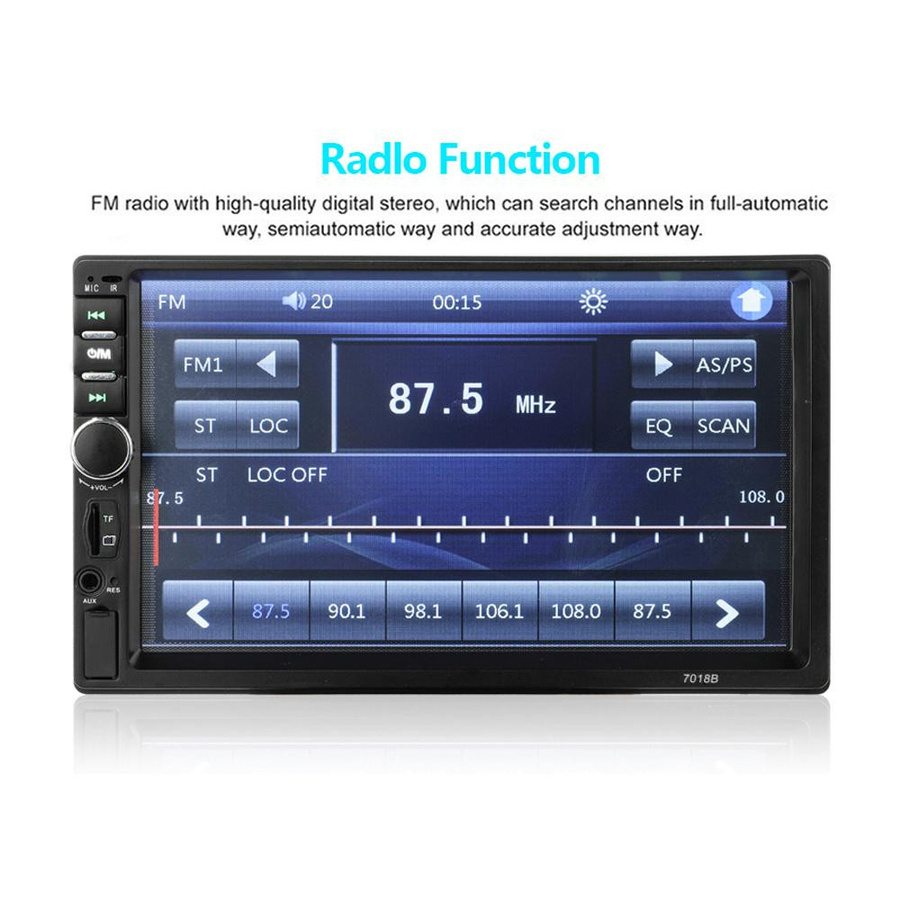 VehicleKit 7-Zoll Doppel-Din Autoradio Receiver mit Touchscreen, Bluetooth und MP5-Player, Schwarz - Bild 2