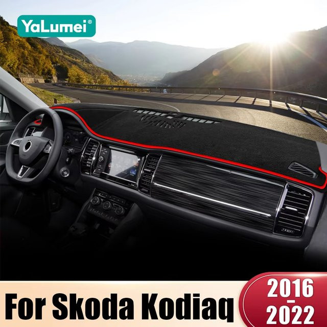 YaLumei Dashboard Abdeckung für Skoda Kodiaq NS7 in Schwarz als Sonnenschutz und rutschfeste Armaturenbrettmatte - Bild 1