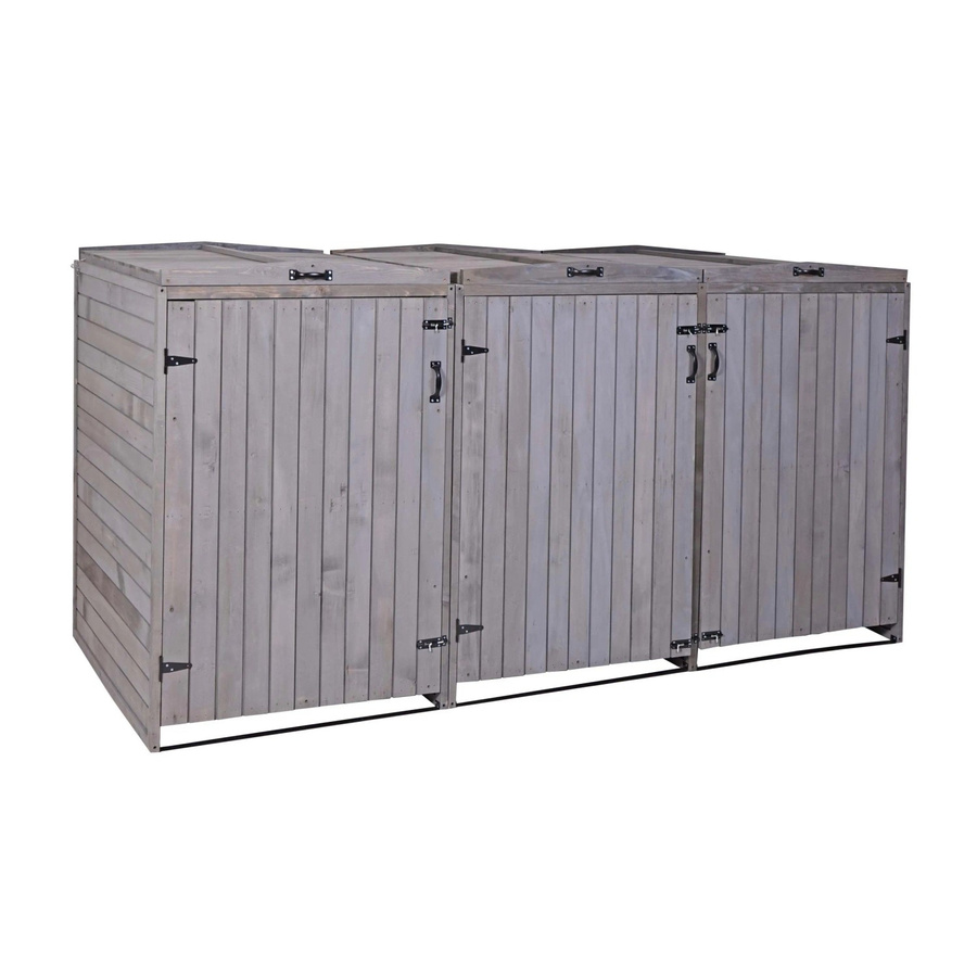 Erweiterbare Mülltonnenbox MCW-H74 aus Holz für 3 oder 6 Mülltonnen, Farbe Anthrazit-Grau, B/T/H: 238 x 126 x 98 cm - Bild 2