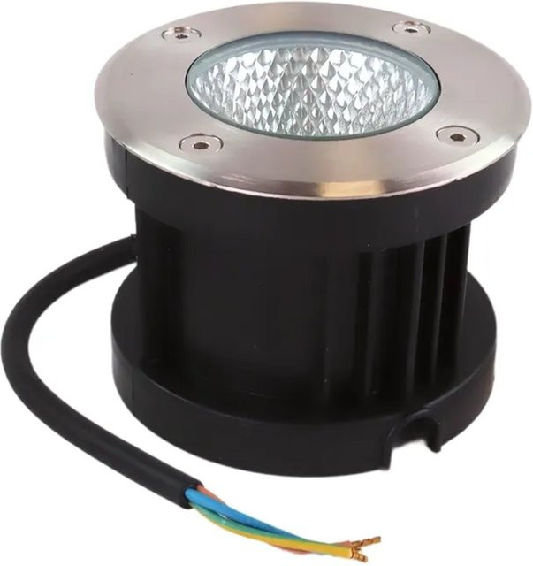 ENOVALITE LED Bodenleuchte Schwarz Rund IP67 Gartenstrahler Warmweiß 7W aus Edelstahl und Aluminiumdruckguss - Bild 1