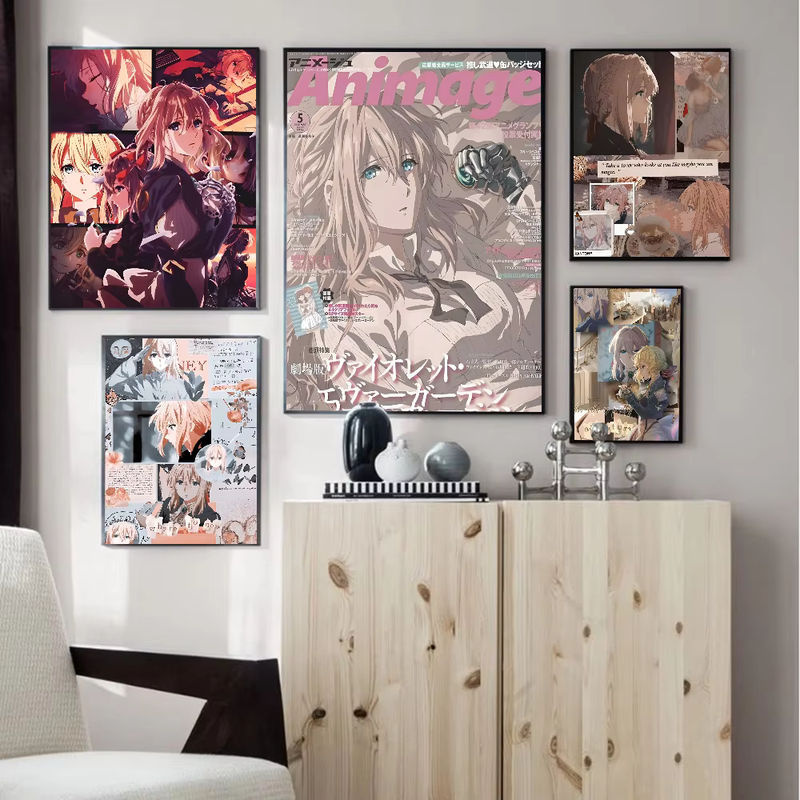 Wasserdichte DIY Anime Aufkleber Ever Garden in Lila und Mehrfarbig für Wandgestaltung und Dekoration - Bild 3