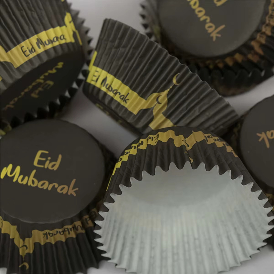 50er Set Eid Mubarak Cupcake Papierförmchen für Ramadan Dekorationen - Bild 2