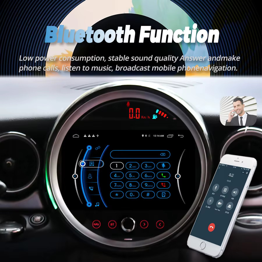 NAVIRIDER Android 13 Autoradio Multimedia Video Player mit Navigation und GPS sowie Carplay für BMW Mini One R56 R57 R58 R60 Cooper 2007-2017 in Schwarz - Bild 4