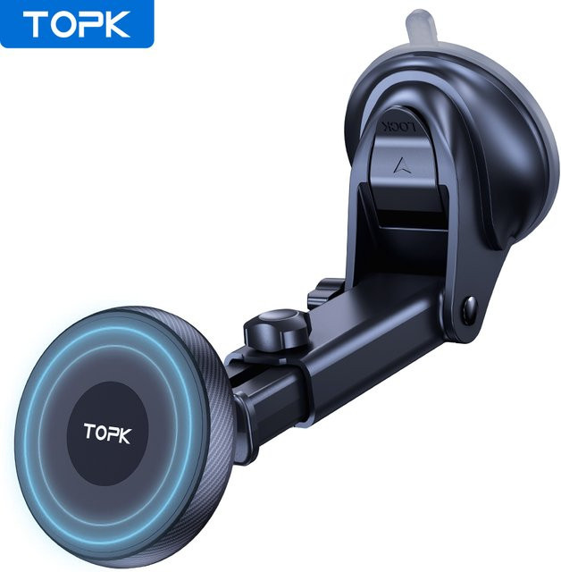 TOPK Autotelefonhalter MagSafe Magnethalterung für iPhone 15 Pro, magnetische Armaturenbrett-Halterung in Schwarz - Bild 1