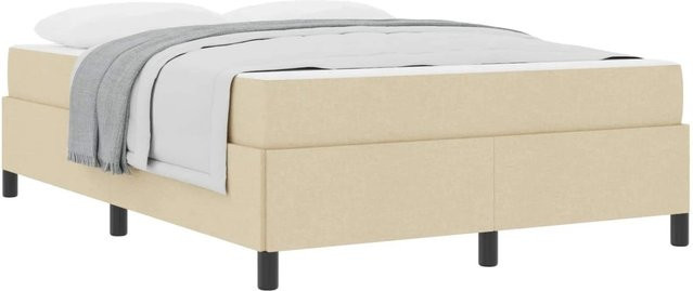 vidaXL Boxspringbett mit Matratze in Beige, Hybrid-Design mit Taschenfederkern, B/T: 140 x 190 cm - Bild 1