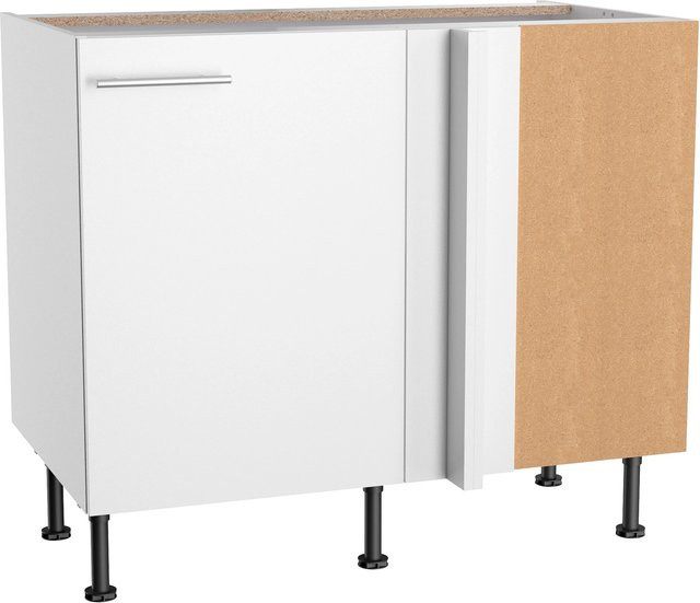Optifit Küchen-Eck-Unterschrank Bengt932 in Weiß mit matter Feinstruktur, B/T/H: 100 x 58,4 x 87 cm - Bild 1