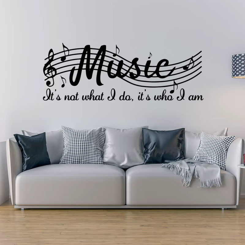 1pcbeauty DIY Wandtattoo Musik Wanda Abnehmbarer Wandaufkleber in Schwarz mit abstraktem Design für deine Schlafzimmer Dekoration - Bild 4