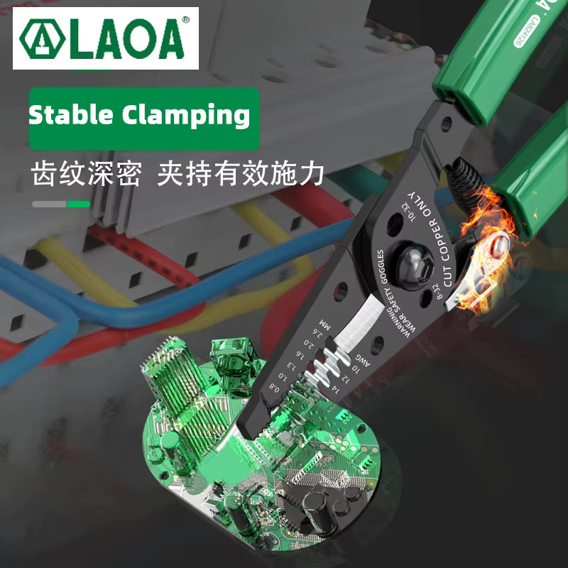 LAOA 3-in-1 Multifunktions-Abisolierzange mit Bending-Griff für Elektriker zum Abisolieren, Schneiden und Crimpen - Bild 5