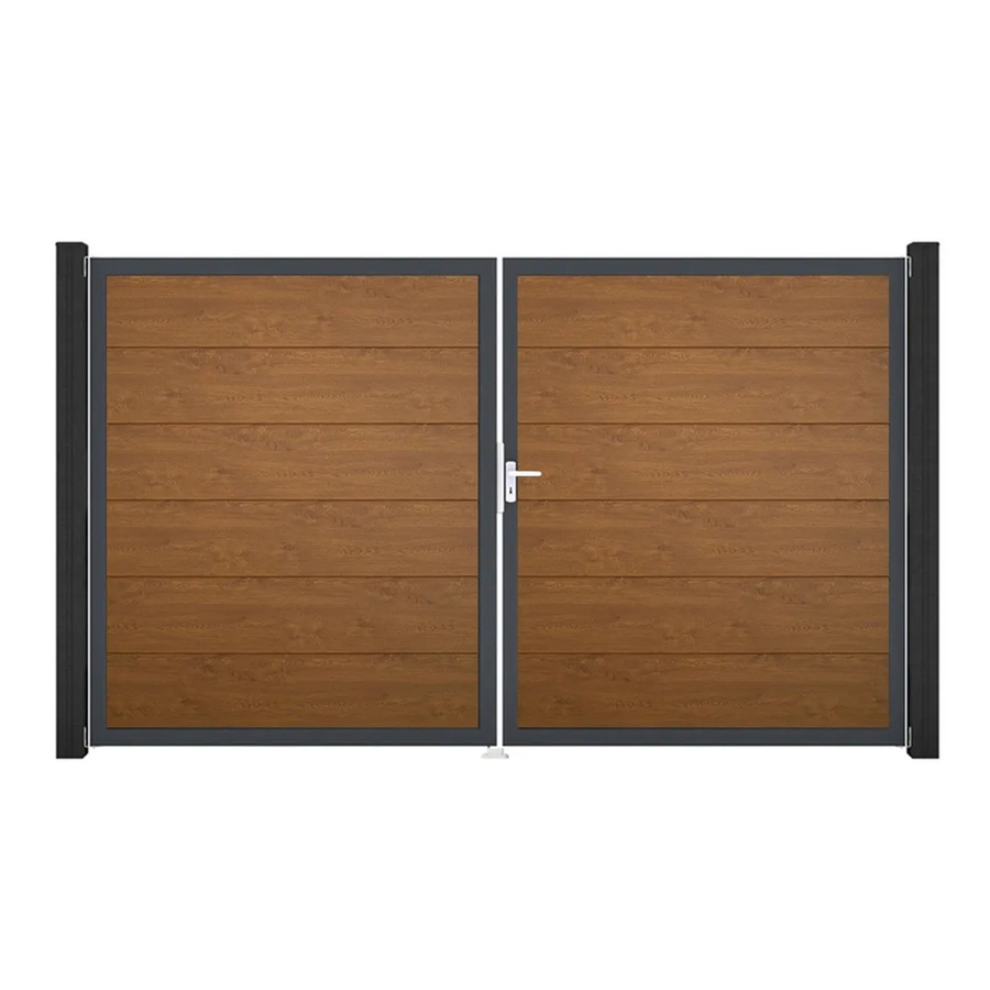 GroJa Steckzaun Tor BasicLine DIN Rechts Doppel-Tor in Golden Oak - Bild 2