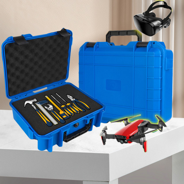 FNICEL Werkzeugkoffer aus Kunststoff, wasserdichter und staubdichter Schutzkoffer mit Organizer in Blau, B/T/H: 34,3 x 23,5 x 10,0 cm - Bild 1