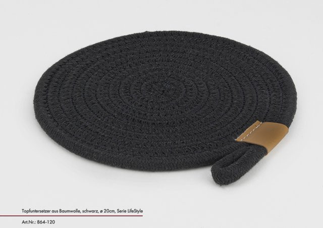 Topfuntersetzer JUSTINUS LIFE STYLE in Schwarz, Durchmesser: 20 cm - Bild 1
